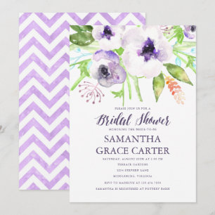 Lilac Lila Floral Brautparty Einladung