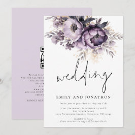 Lilac Lila Florals Informelle Hochzeit Einladung