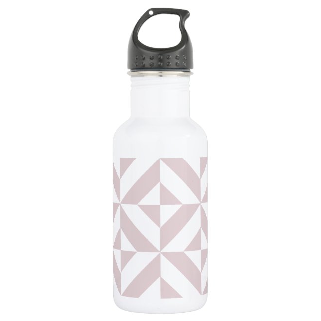 Lilac Lila Geometric Deko Cube Pattern Trinkflasche (Vorderseite)