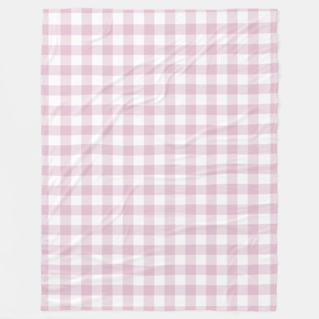 Lilac Lila Gingham Pattern Fleecedecke (Vorderseite)