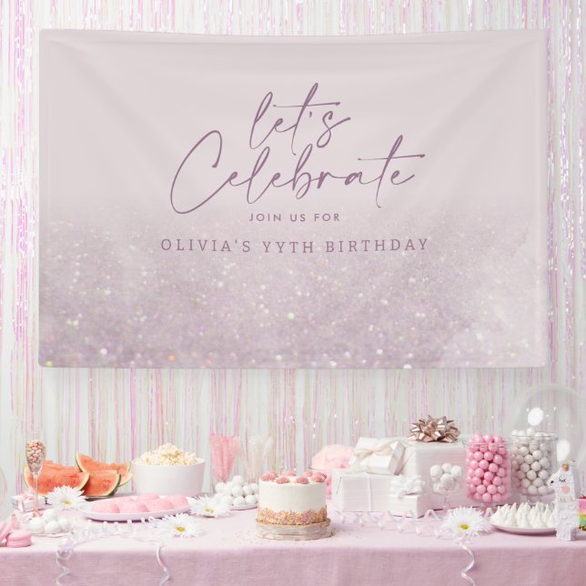 Lilac lila Glitzer Banner (Party)