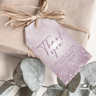 Lilac lila Glitzer Elegante Geburtstagsparty Dekor Geschenkanhänger
