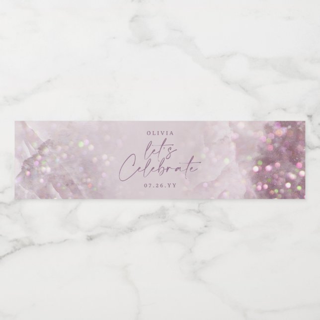 Lilac lila Glitzer elegante Geburtstagsparty Mädch (Einzelnes Label)