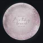 Lilac lila Glitzer Eleganter Geburtstagsbrunch-Chi Pappteller<br><div class="desc">Moderner lila lila Glitzer elegante Geburtstagsparty Brunch Party Flaschenlabel, Teil einer modernen eleganten Kollektion.</div>