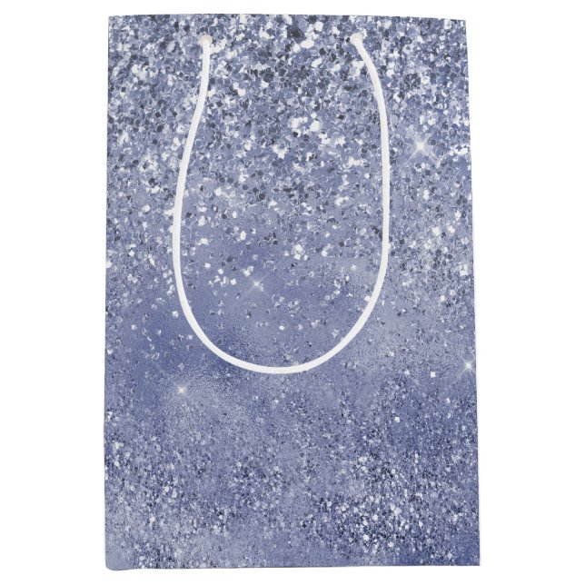 Lilac Lila Glitzer Glitz Funkelglasur Mittlere Geschenktüte (Vorderseite)