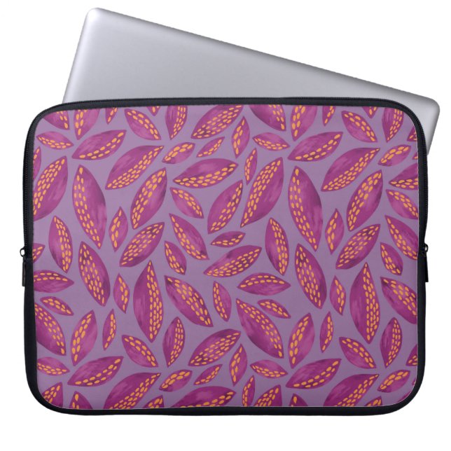 Lilac/Lila Herbstleaves - Laptop-Sieb Laptopschutzhülle (Vorderseite)