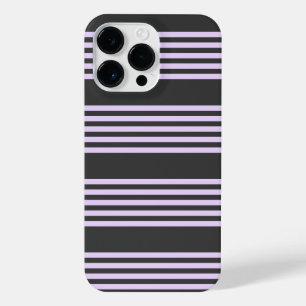 Lilac-lila-Holzkohle-Fünf-Streifen iPhone 14 Pro Max Hülle