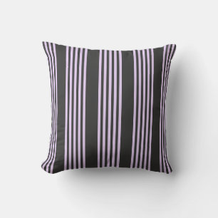 Lilac-lila-Holzkohle-Fünf-Streifen Kissen