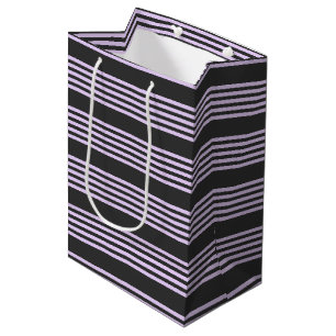 Lilac-lila-Holzkohle-Fünf-Streifen Mittlere Geschenktüte
