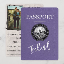 Lilac Lila Ireland Passport Save the Date