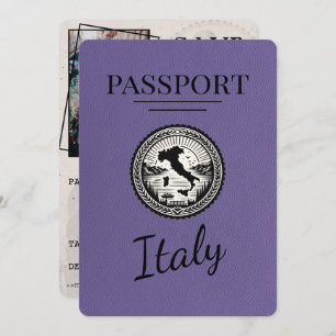 Lilac Lila Italy Passport Save The Date