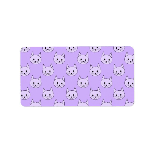 Lilac Lila Katzenmuster. Adressaufkleber (Vorne)