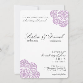 Lilac Lila Lace Doily Wedding Einladung