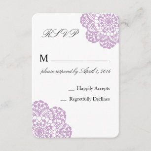 Lilac Lila Lace RSVP Karte