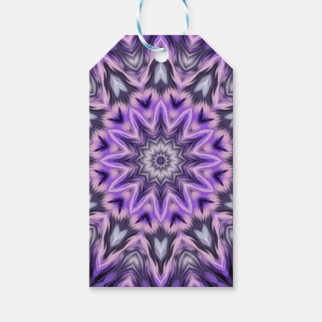 Lilac lila Mandala Geschenkanhänger (Vorderseite)