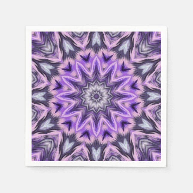 Lilac lila Mandala Serviette (Vorderseite)