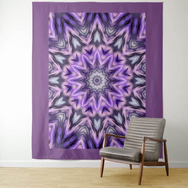 Lilac lila Mandala Wandteppich (Beispiel)
