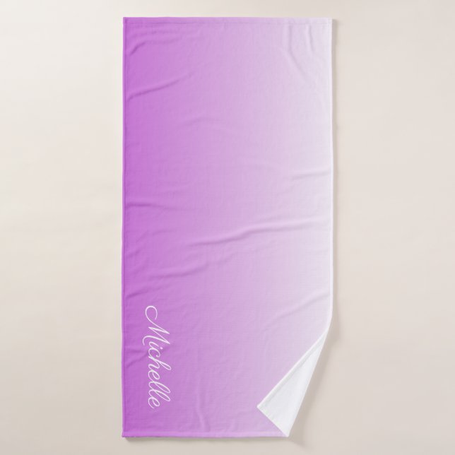 Lilac lila ombre personalisiert name badehandtuch (Badehandtuch)