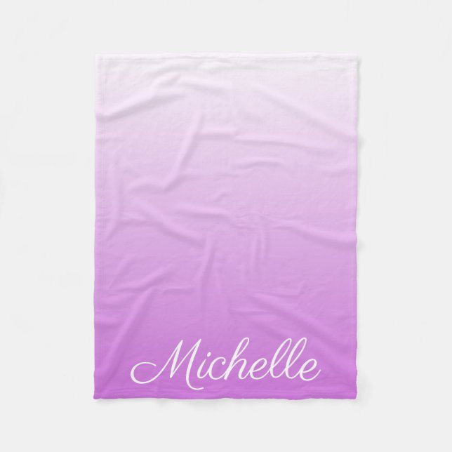 Lilac lila ombre personalisiert name fleecedecke (Vorderseite)