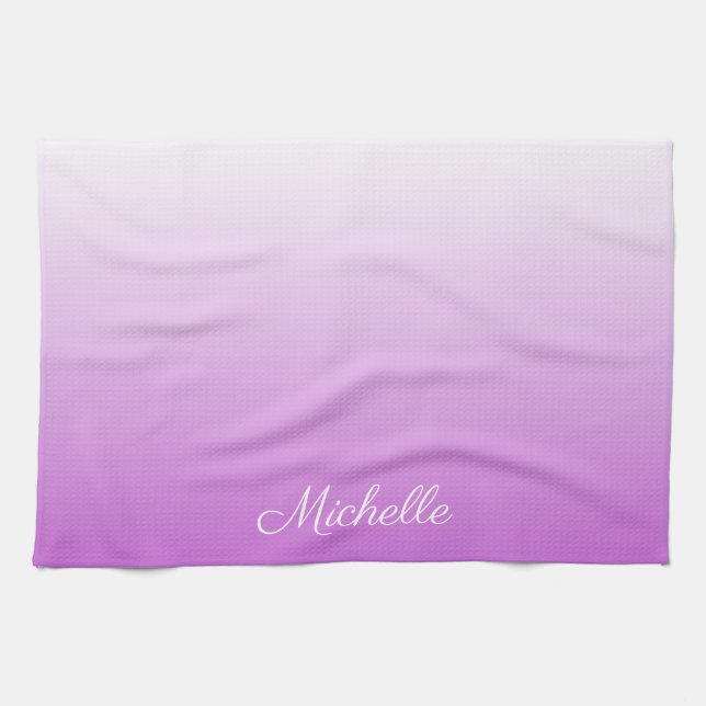 Lilac lila ombre personalisiert name handtuch (Horizontal)