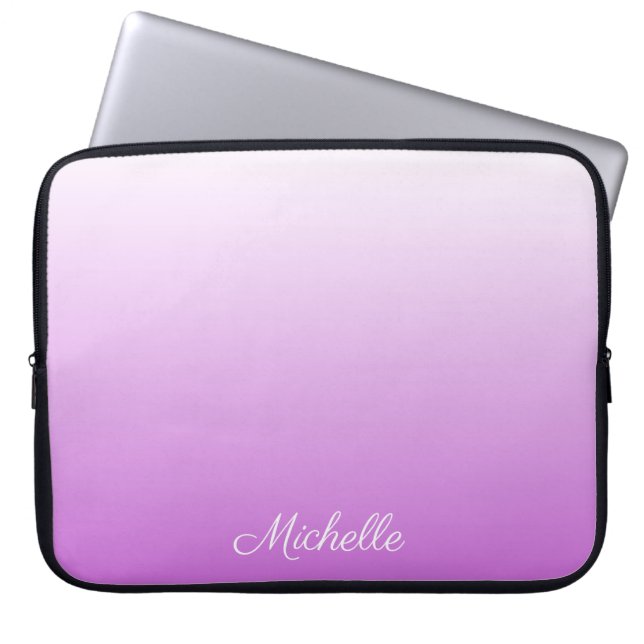 Lilac lila ombre personalisiert name laptopschutzhülle (Vorderseite)