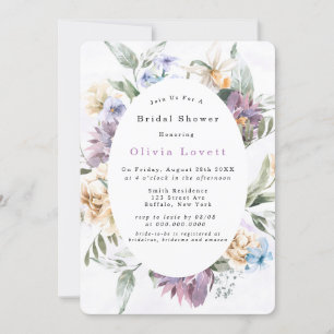 Lilac Lila Peony Wildflove Brautparty lädt ein Einladung
