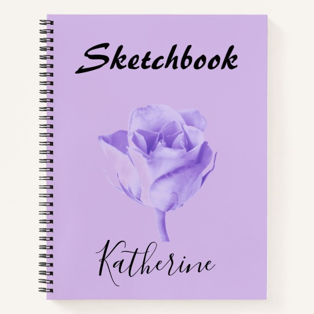 Lilac Lila Personalisiert Sketchbook Notizbuch (Vorderseite)