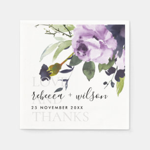 LILAC LILA ROSE FLORALE LIEBE UND DANKE WEDEN SERVIETTE