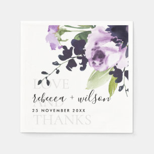 LILAC LILA ROSE FLORALE LIEBE UND DANKE WEDEN SERVIETTE