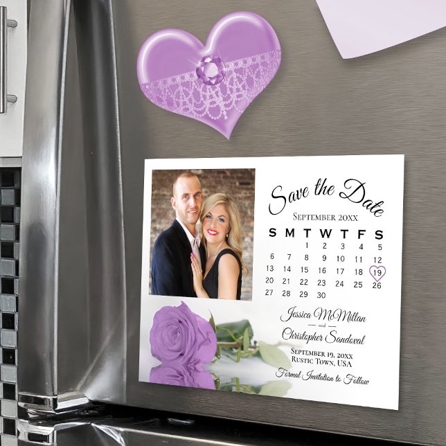 Lilac Lila Rose Kalender Foto Gerettet Datumsanzei Magneteinladung (Von Creator hochgeladen)