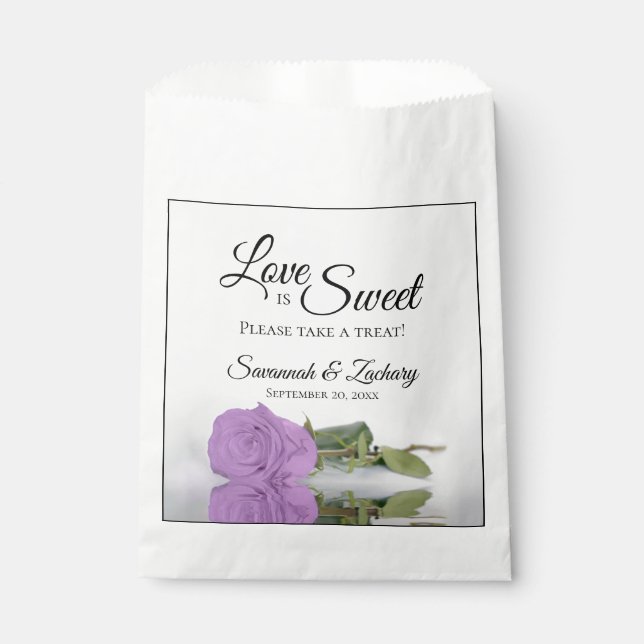 Lilac Lila Rose Liebe ist Sweet Take Leckerei Hoch Geschenktütchen (Vorderseite)