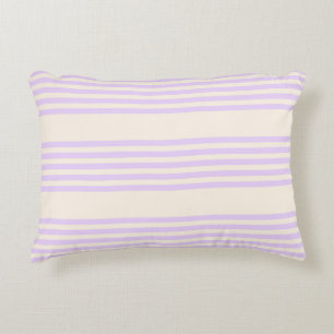 Lilac lila und beige fünf Streifen Dekokissen