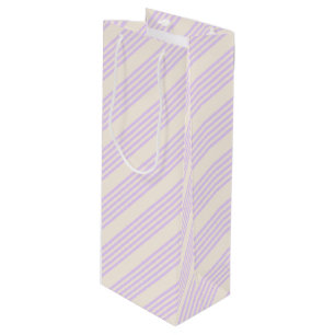 Lilac lila und beige fünf Streifen Geschenktüte Für Weinflaschen