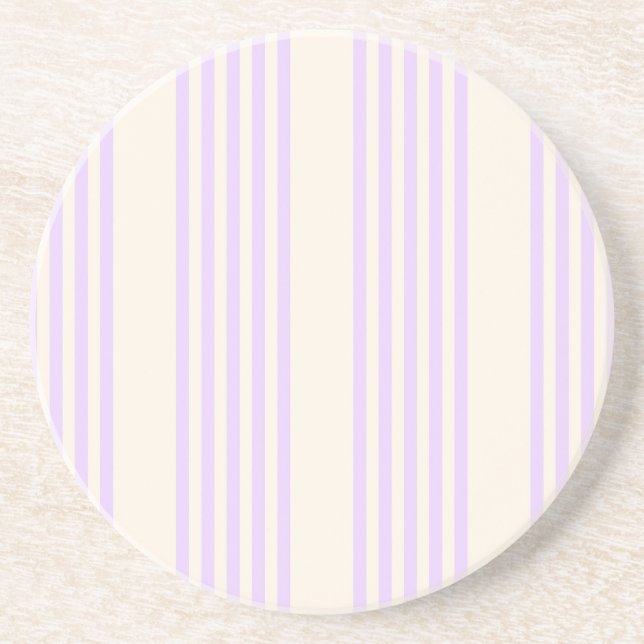 Lilac lila und beige fünf Streifen Getränkeuntersetzer (Vorne)