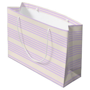 Lilac lila und beige fünf Streifen Große Geschenktüte