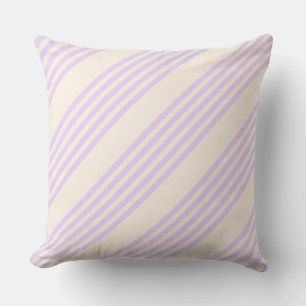 Lilac lila und beige fünf Streifen Kissen