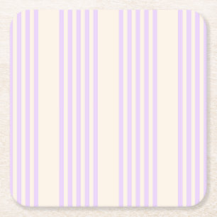 Lilac lila und beige fünf Streifen Rechteckiger Pappuntersetzer