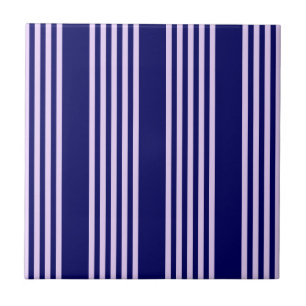 Lilac lila und blau fünf Streifen Muster Fliese