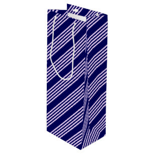 Lilac lila und blau fünf Streifen Muster Geschenktüte Für Weinflaschen