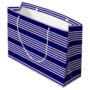 Lilac lila und blau fünf Streifen Muster Große Geschenktüte