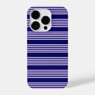 Lilac lila und blau fünf Streifen Muster iPhone 14 Pro Hülle