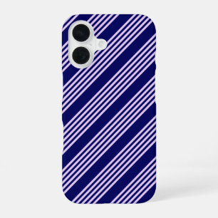 Lilac lila und blau fünf Streifen Muster iPhone 16 Hülle