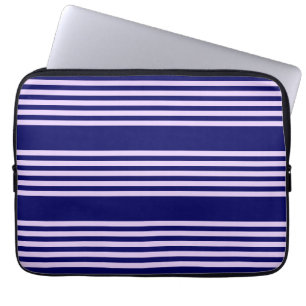 Lilac lila und blau fünf Streifen Muster Laptopschutzhülle