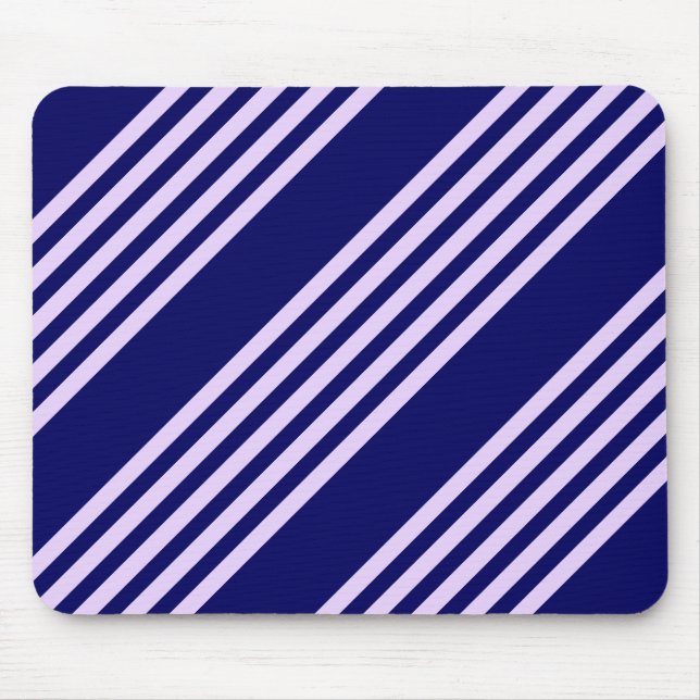 Lilac lila und blau fünf Streifen Muster Mousepad (Vorne)