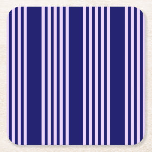 Lilac lila und blau fünf Streifen Muster Rechteckiger Pappuntersetzer