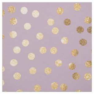 Lilac Lila und Gold Glitzer City Dots Stoff