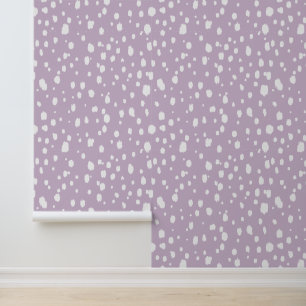 Lilac Lila und weiße Abstrakte Punkte Tapete