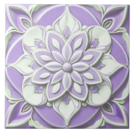 Lilac Lila und weiße Imitate Hilfe Blume Fliese