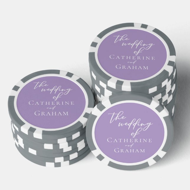 Lilac Lila Wedding Personalisiert Pokerchips (Stapel)