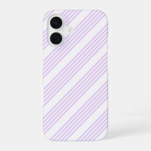 Lilac-lila-weiß-Streifen iPhone 16 Hülle